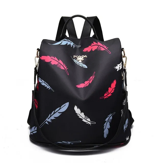 Printing Female Travel Backpack Bags For Women Oxford Waterproof Outdoor Ladies Bagpack Female Girl's Outdoor Shopping Backpack