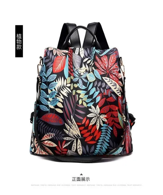 Printing Female Travel Backpack Bags For Women Oxford Waterproof Outdoor Ladies Bagpack Female Girl's Outdoor Shopping Backpack