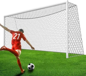 Professional Soccer Goal Net Replacement 24x8FT,18.5x6.5FT [4mm Nylon, 4" Hexagonal], Upgraded Weather Resistance, Enhanced Break Strength, Superior Abrasion Resistance