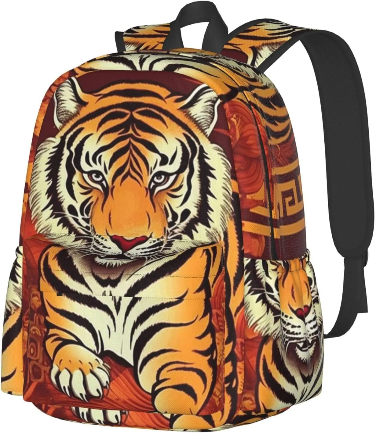 Prosperity in the Year of the Tiger Backpack Travel Casual Daypack for Men Women Laptop Backpack Lightweight Double Shoulder Bag for Work Hiking