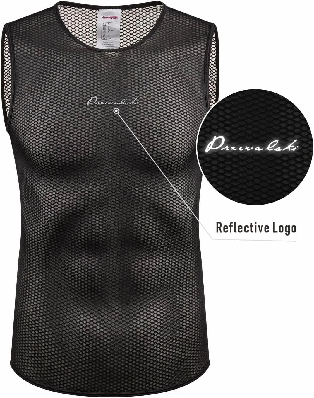 Przewalski Men’s Sleeveless Cycling Undershirt Quick Dry Bike Base Layer Vests Breathable Bicycle Jerseys Biking Tank Tops