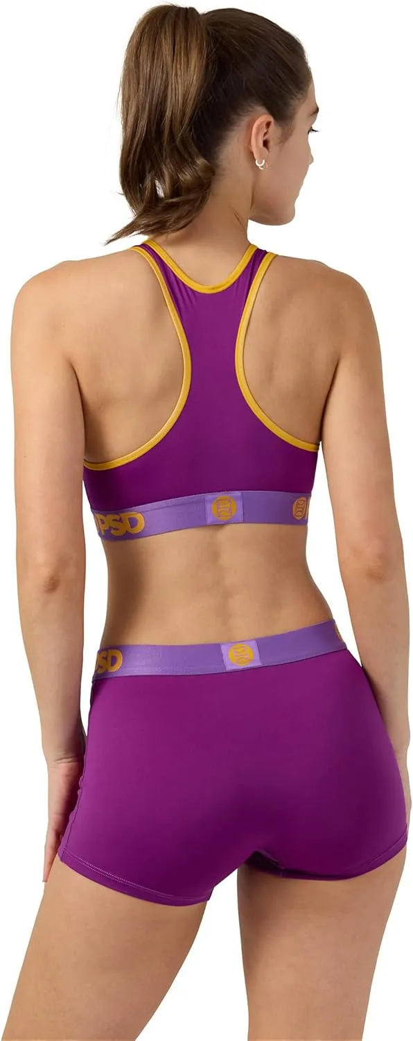 PSD Women's Basic Solid Sports Bra - Racerback Sports Bras for Women with Breathable Microfiber Fabric