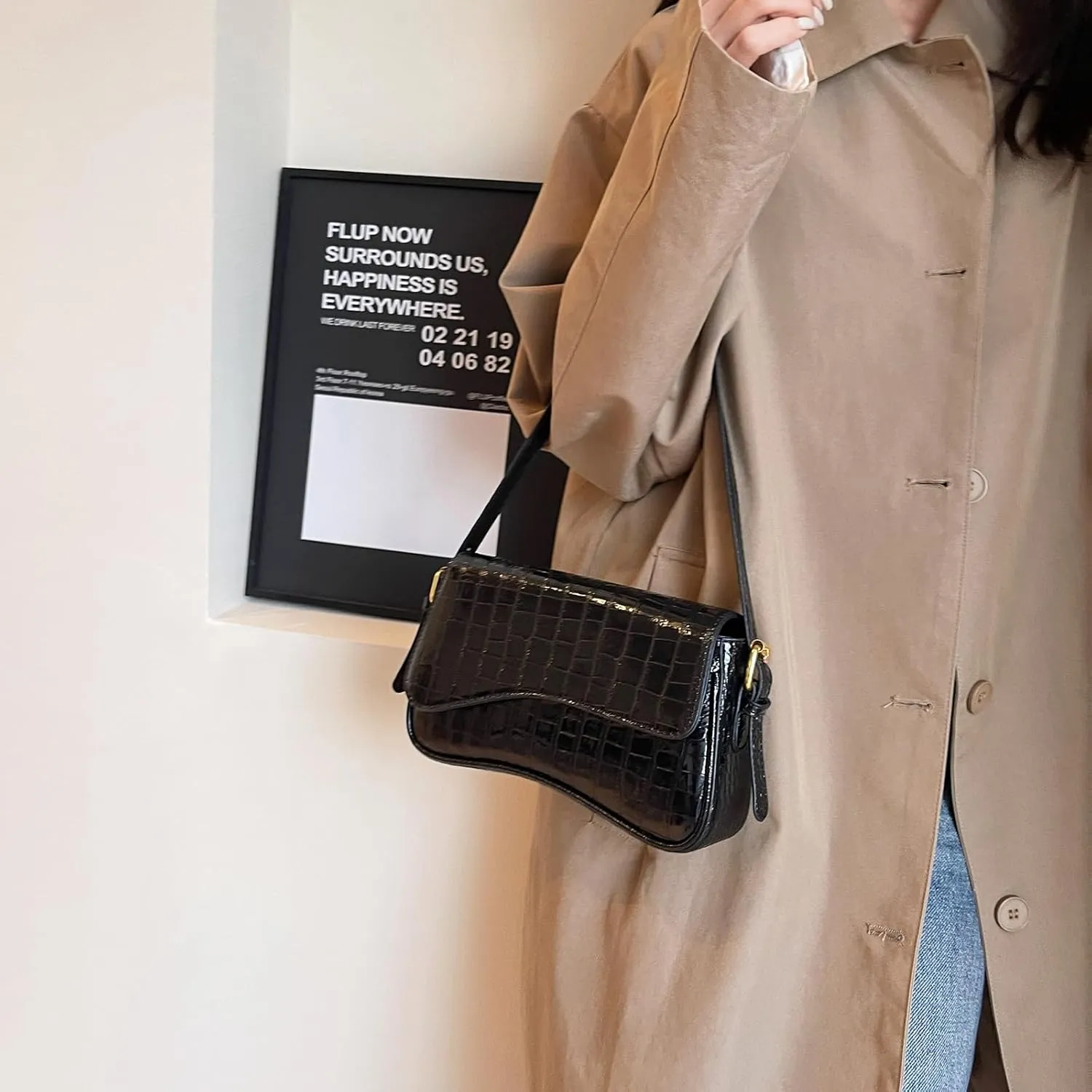PU Leather Tote Bag for Women with 2 Removable Straps and Zipper Closure
