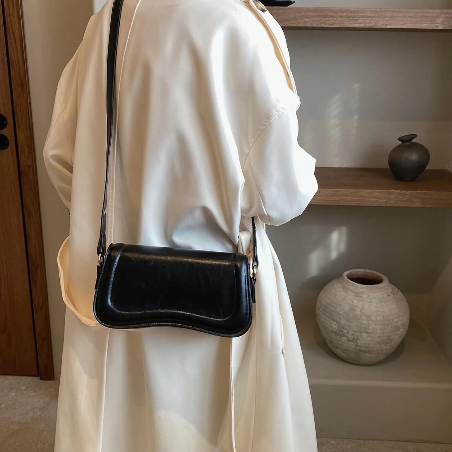 PU Leather Tote Bag for Women with 2 Removable Straps and Zipper Closure