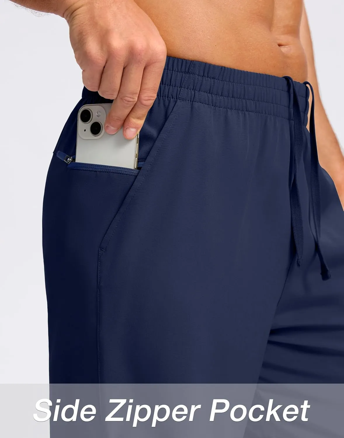 Pudolla Men's 7" Gym Workout Shorts with Zipper Pockets Lightweight Quick Dry Running Athletic Shorts for Men