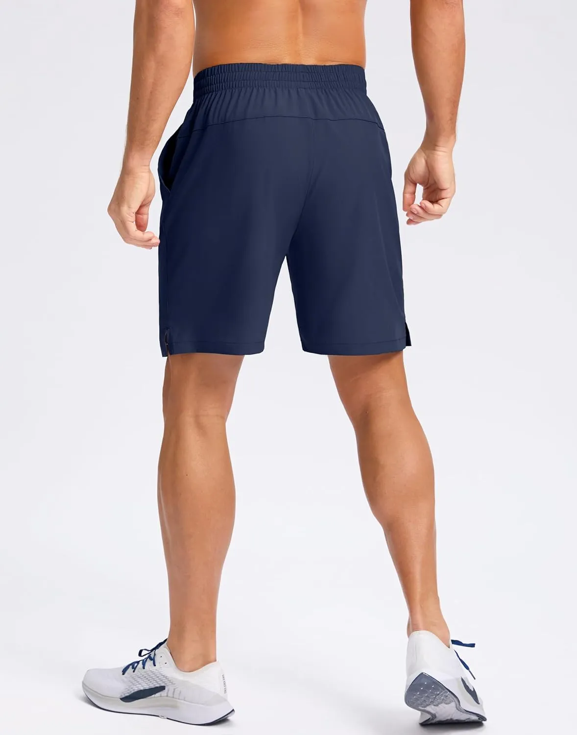 Pudolla Men's 7" Gym Workout Shorts with Zipper Pockets Lightweight Quick Dry Running Athletic Shorts for Men