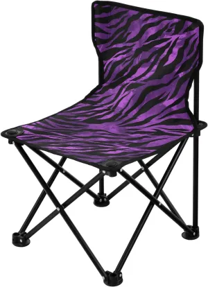 Purple Black Collapsible Camping Chair Ultra Lightweight Foldable Chairs Includes Carry Bag