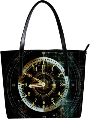 Purses for Women,Tote Bag Aesthetic,Women's Tote Handbags,Vintage Mechanical Clock
