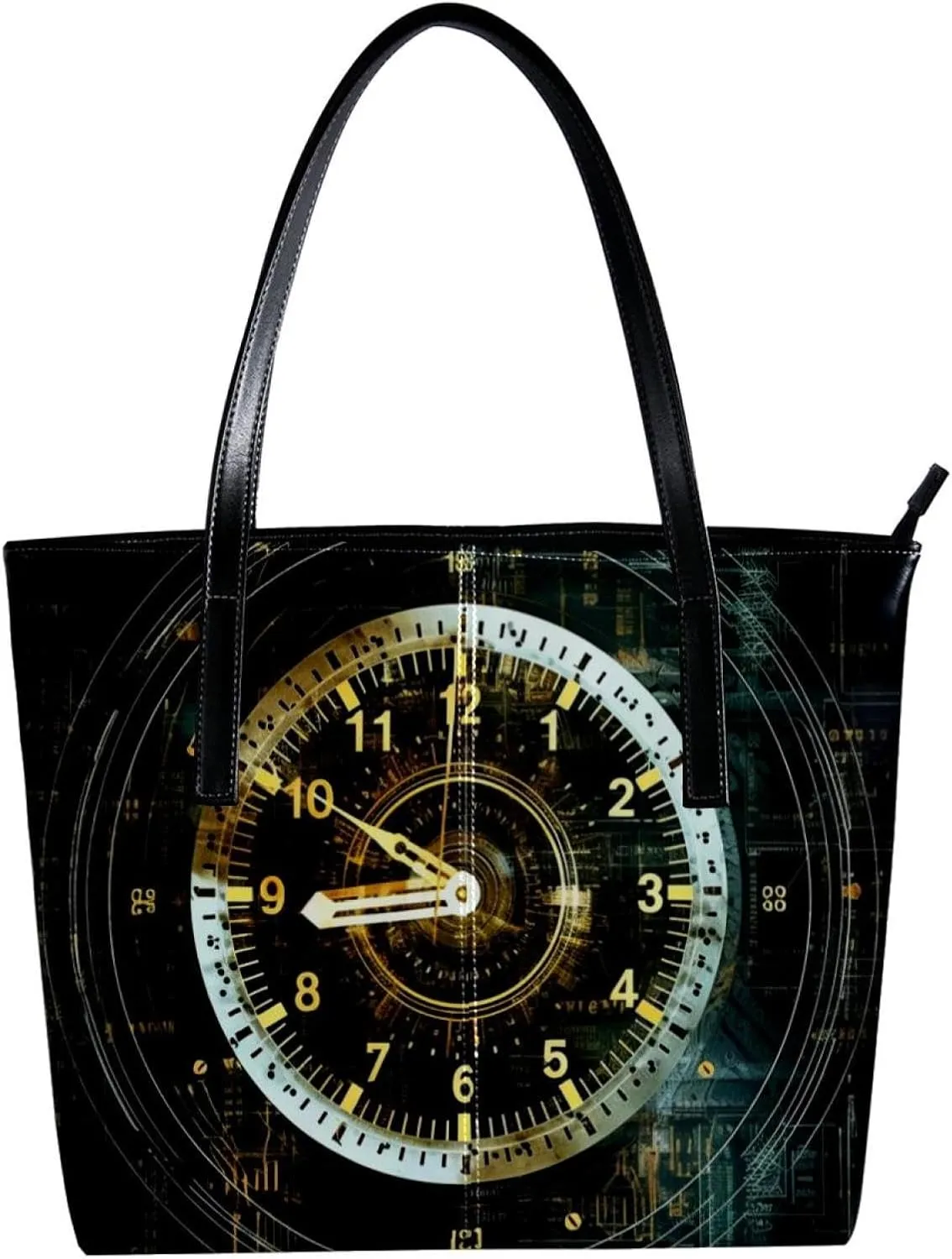 Purses for Women,Tote Bag Aesthetic,Women's Tote Handbags,Vintage Mechanical Clock