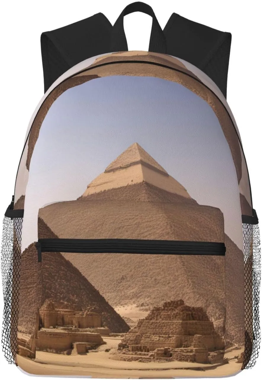 Pyramids of Egypt College Backpack For Women Men,Lightweight Travel Bag Backpack With Pockets for Women Men