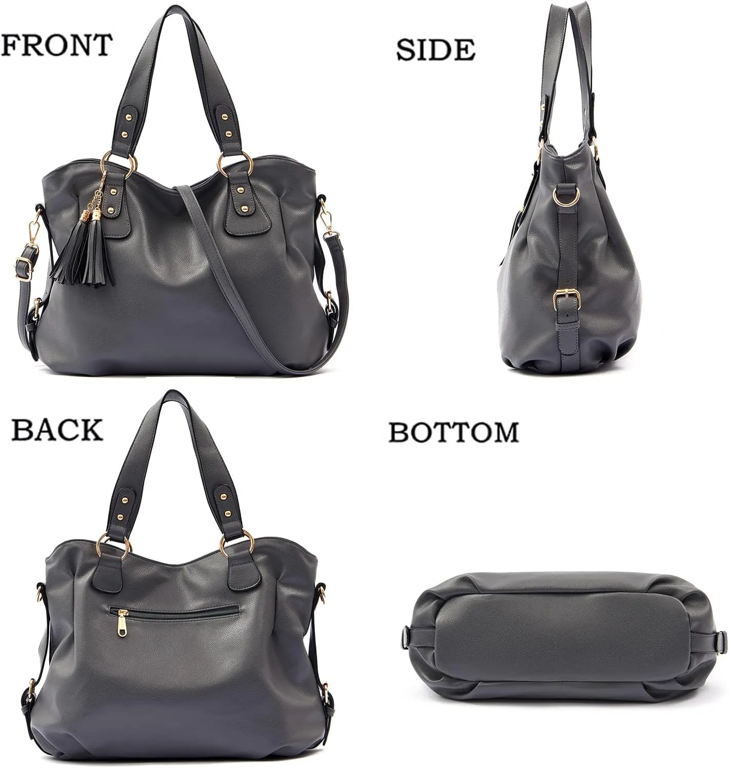 Qiyuer Purses And Wallets Set For Women Tote Handbags Large Hobo Bag Purse With Wallet 3PCS