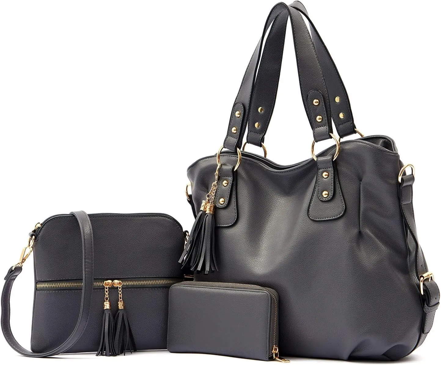 Qiyuer Purses And Wallets Set For Women Tote Handbags Large Hobo Bag Purse With Wallet 3PCS