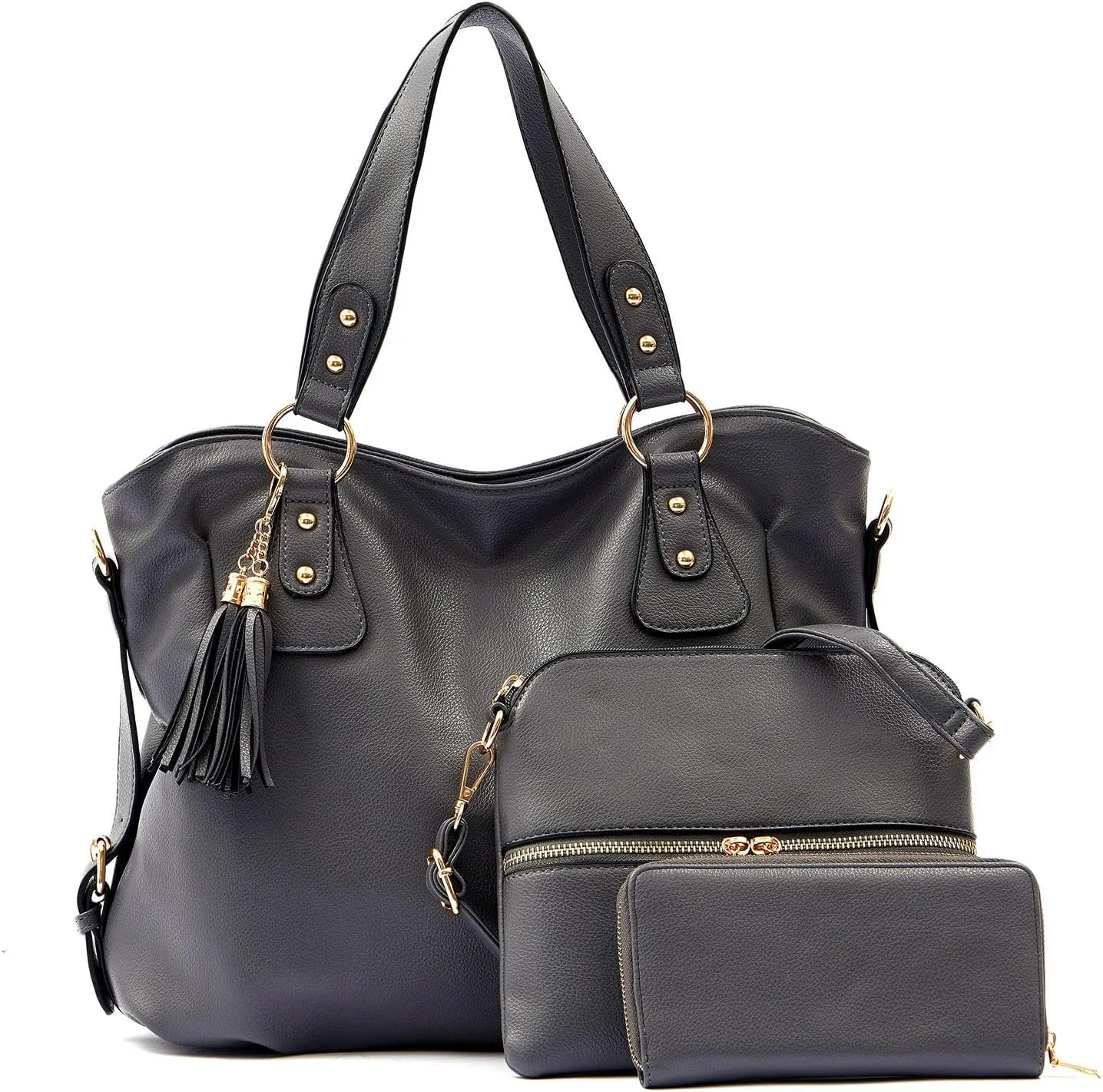 Qiyuer Purses And Wallets Set For Women Tote Handbags Large Hobo Bag Purse With Wallet 3PCS