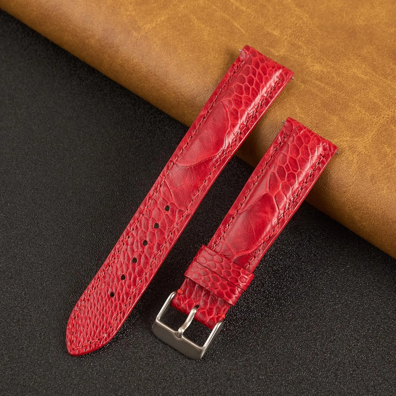Quick Release Ostrich Leg Leather Watch Bands Men Handmade Replacement Wrist Watch Straps Vintage Extra Soft Exotic Leather Strap 18mm 19mm 20mm 21mm 22mm