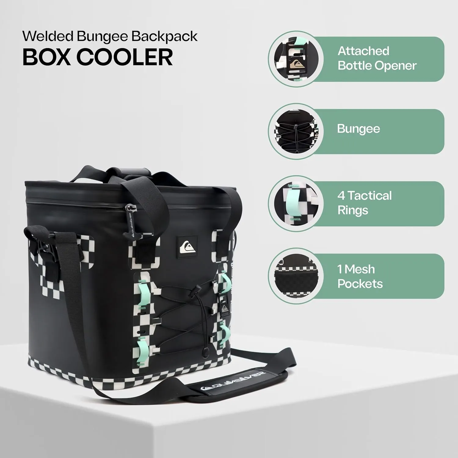 Quiksilver Insulated Cooler Bag 24 Can Portable Cooler with 48-72 Hour Ice Retention, Waterproof & Durable 20L Camping Backpack for Travel, Beach, Fishing, Boating & Outdoor Adventures