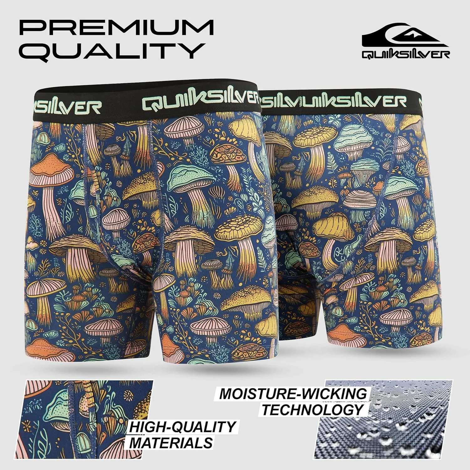 Quiksilver Mens Underwear 4 Pack Boxers for Men Supersoft Brushed Polyester Mens Boxer Briefs