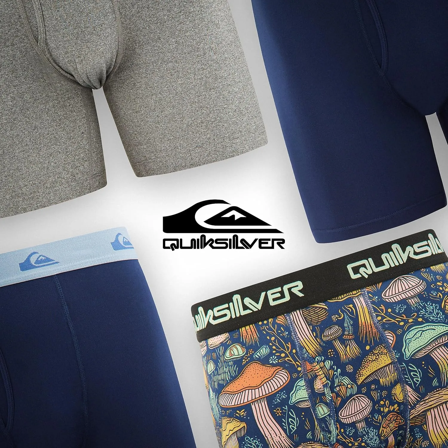 Quiksilver Mens Underwear 4 Pack Boxers for Men Supersoft Brushed Polyester Mens Boxer Briefs