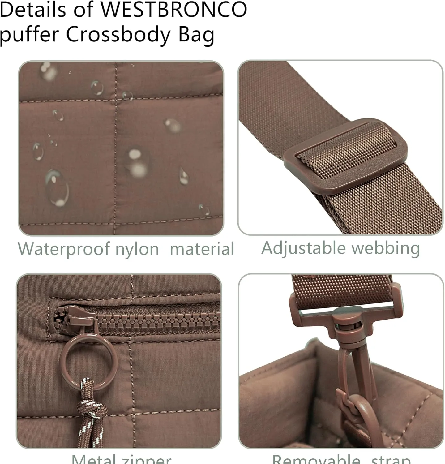 Quilted Crossbody Bags for Women - Small Tote Shoulder Puffer Weekender Overnight Handbag Organizer