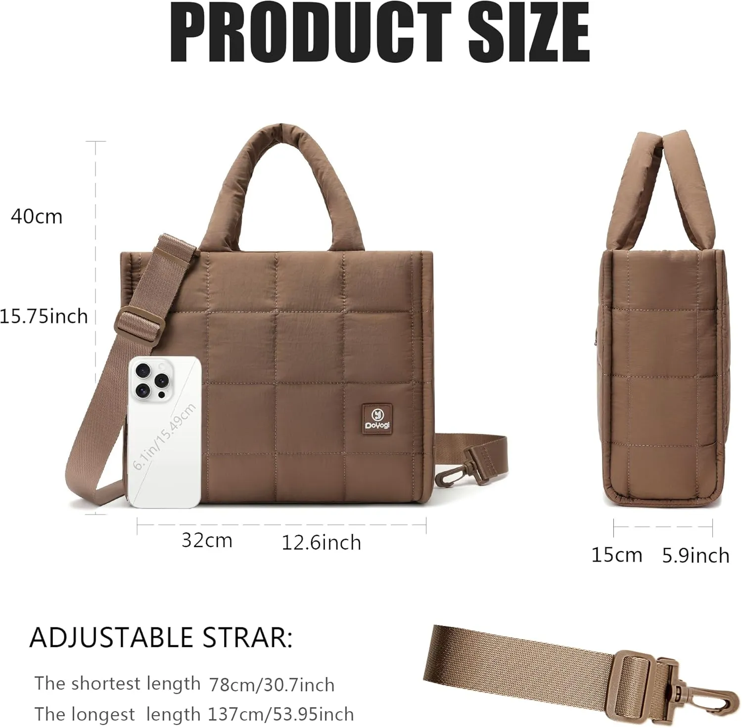 Quilted Crossbody Bags for Women - Small Tote Shoulder Puffer Weekender Overnight Handbag Organizer
