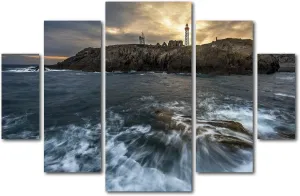 QVC ONLY Lavish Home Mathieu Rivrin 'The Lighthouse' Multi Panel Art Set