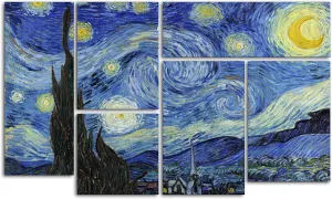 QVC ONLY Lavish Home Vincent van Gogh 'Starry Night' Multi Panel Art Set