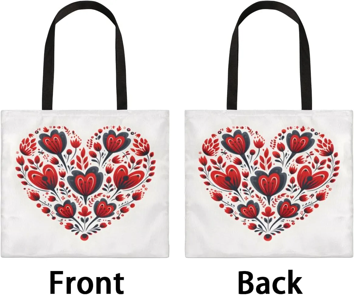 Rainbow Forest Canvas Tote Bag for Women Men Stylish Tote Handbag Shoulder Bag Reusable Grocery Bag