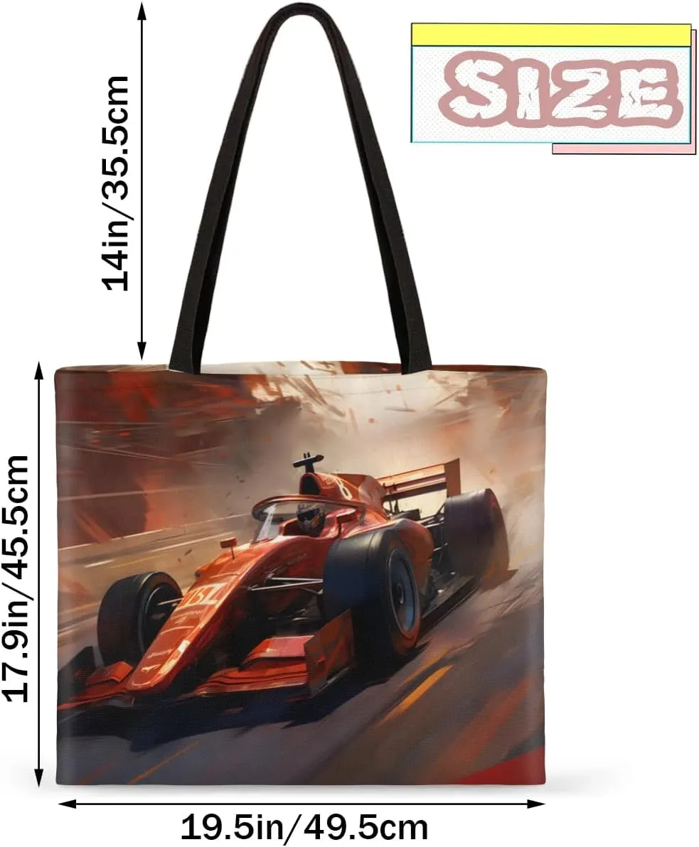 Rainbow Forest Canvas Tote Bag for Women Men Stylish Tote Handbag Shoulder Bag Reusable Grocery Bag