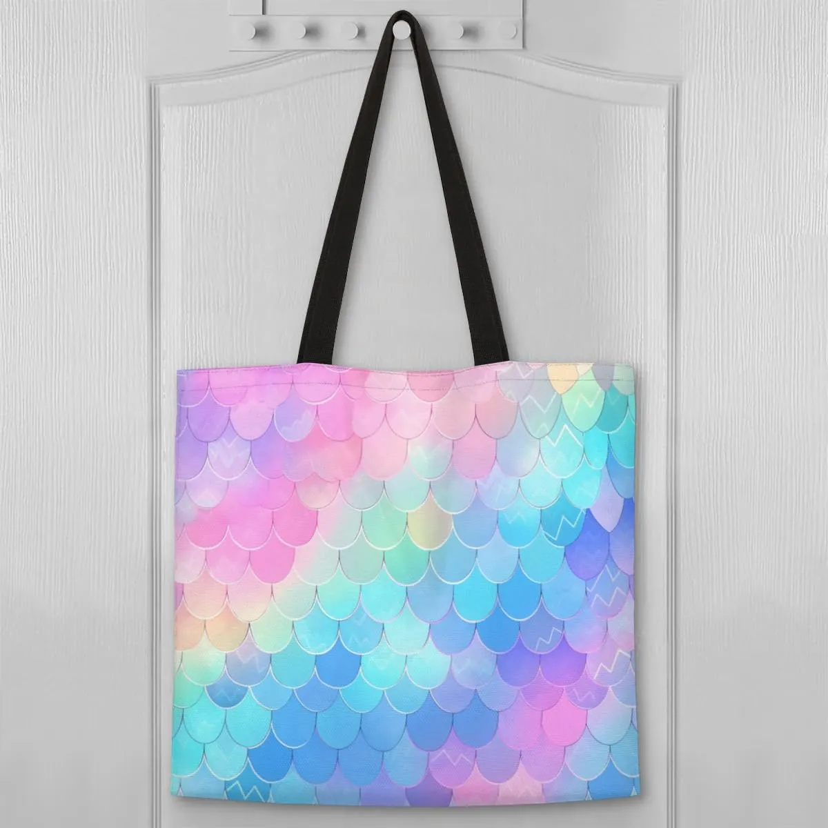Rainbow Forest Canvas Tote Bag for Women Men Stylish Tote Handbag Shoulder Bag Reusable Grocery Bag