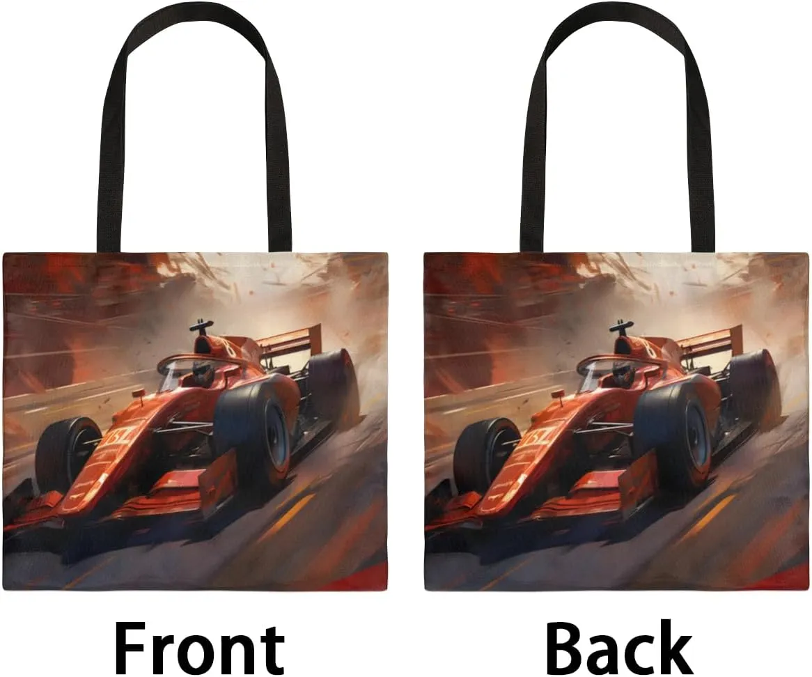 Rainbow Forest Canvas Tote Bag for Women Men Stylish Tote Handbag Shoulder Bag Reusable Grocery Bag