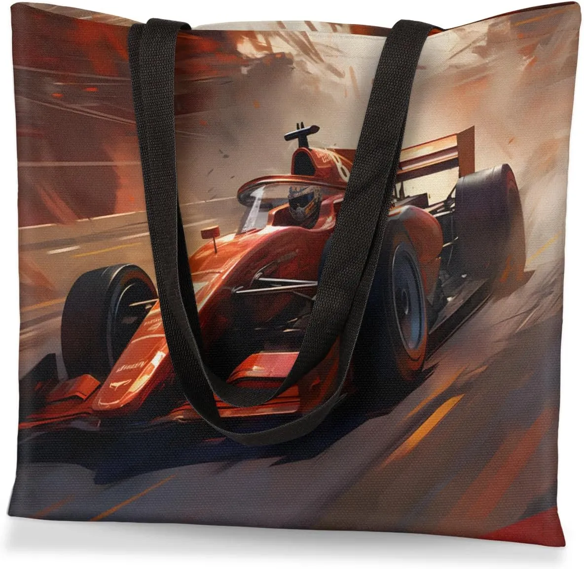 Rainbow Forest Canvas Tote Bag for Women Men Stylish Tote Handbag Shoulder Bag Reusable Grocery Bag