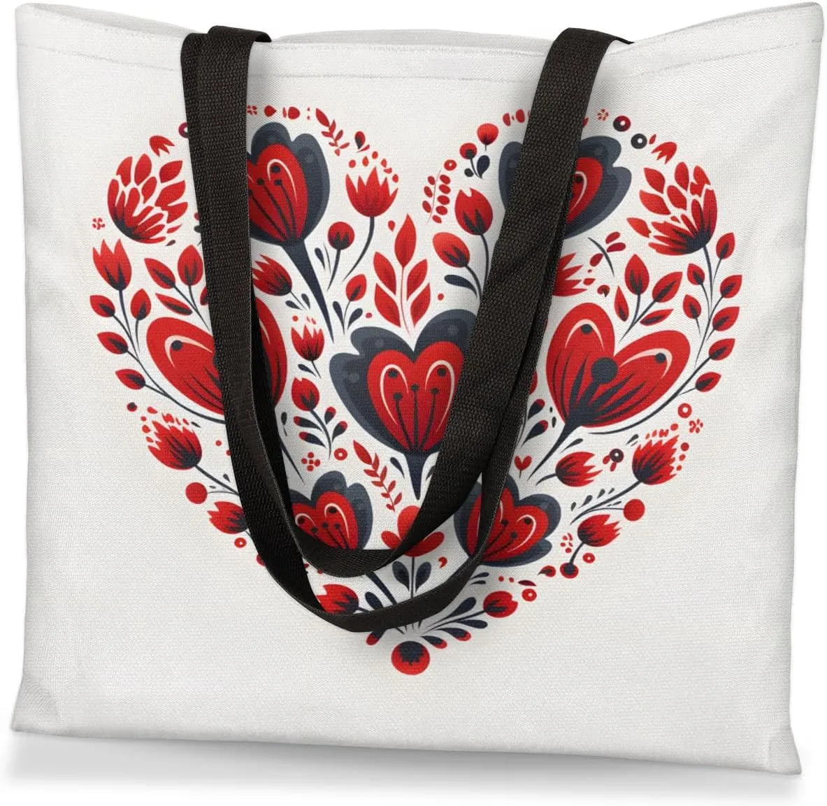 Rainbow Forest Canvas Tote Bag for Women Men Stylish Tote Handbag Shoulder Bag Reusable Grocery Bag