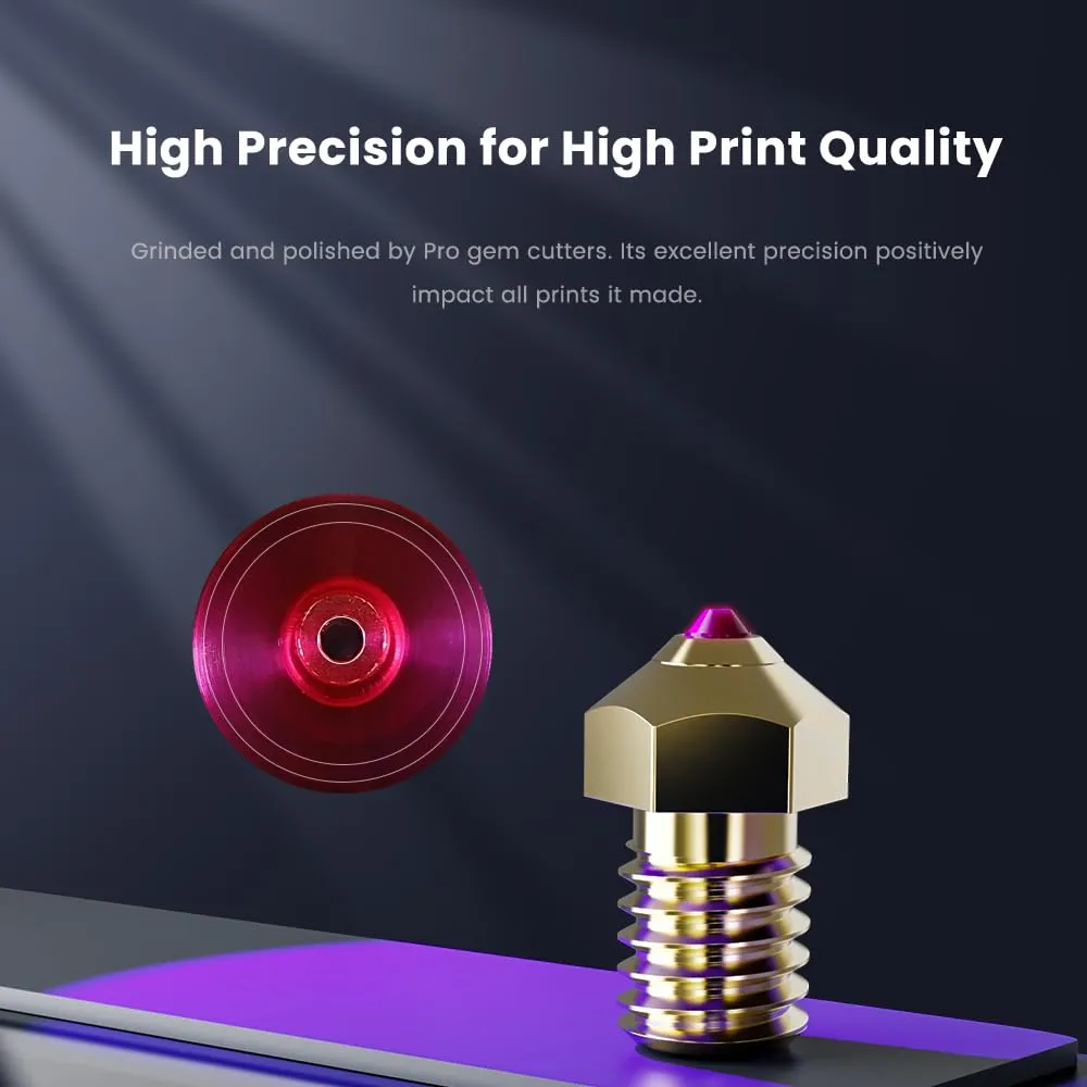 Rapid Change Ruby Nozzle 0.4mm for E3D Revo HotEnd, Hardened & Abrasion Resistant for Precision Additive Manufacturing