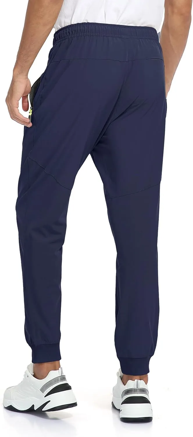 Rapoo Men's Lightweight Joggers Pants Quick Dry Workout Track Running Gym Athletic Pants with 3 Zipper Pockets
