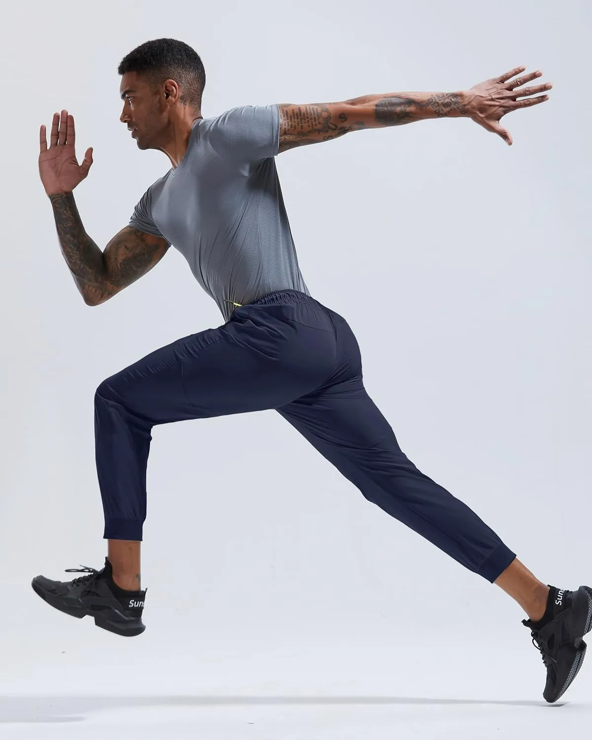 Rapoo Men's Lightweight Joggers Pants Quick Dry Workout Track Running Gym Athletic Pants with 3 Zipper Pockets