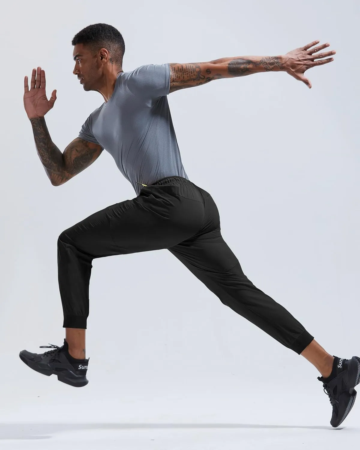 Rapoo Men's Lightweight Joggers Pants Quick Dry Workout Track Running Gym Athletic Pants with 3 Zipper Pockets