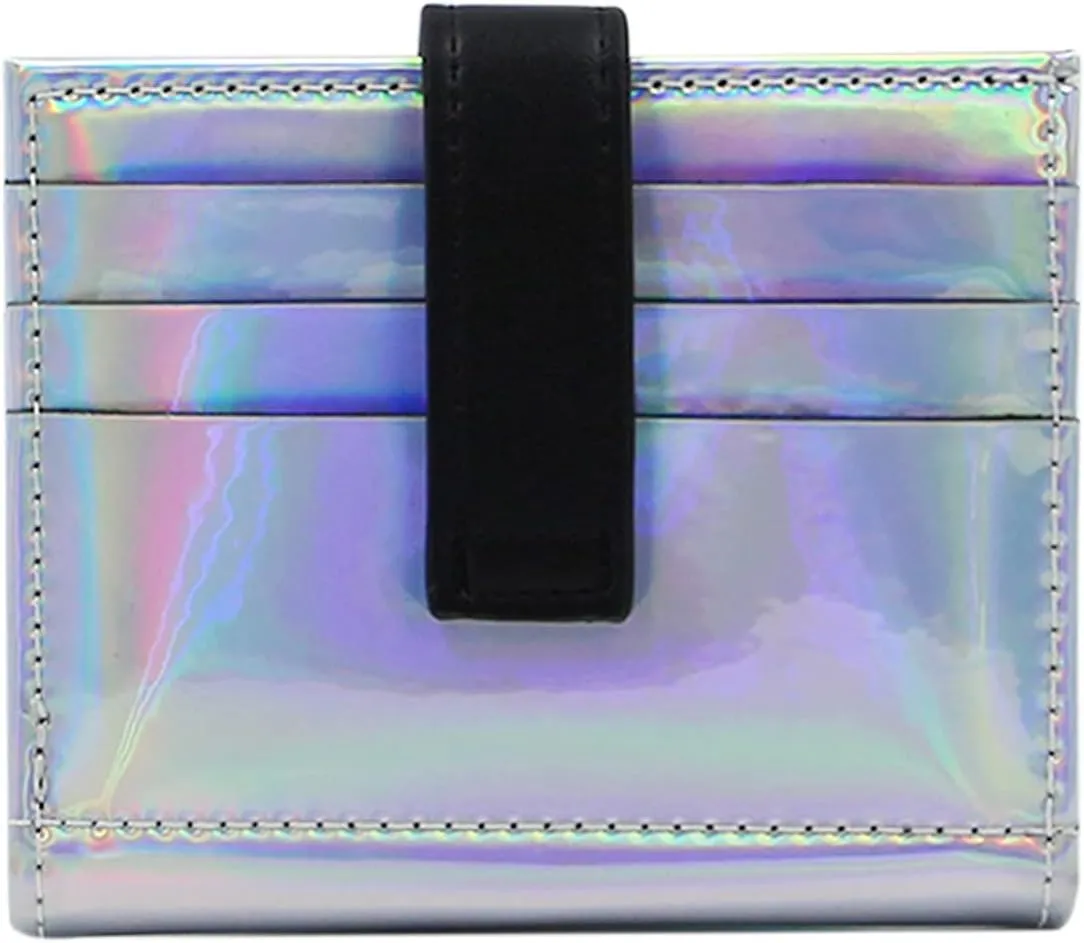 RARITYUS Women Shiny Wallet Holographic Bifold Leather Small Card Holder Coin Change Wallet Clutch Purse
