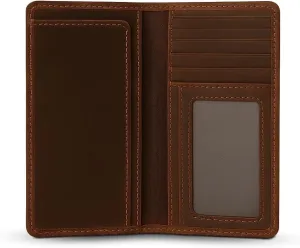 RAW HYD Full-Grain Leather Long Wallet for Men - Classic Bifold Western Wallet for Men - Minimalist Cowboy Wallets for Men - Rodeo wallets for men - Checkbook Cover & Gift for Him
