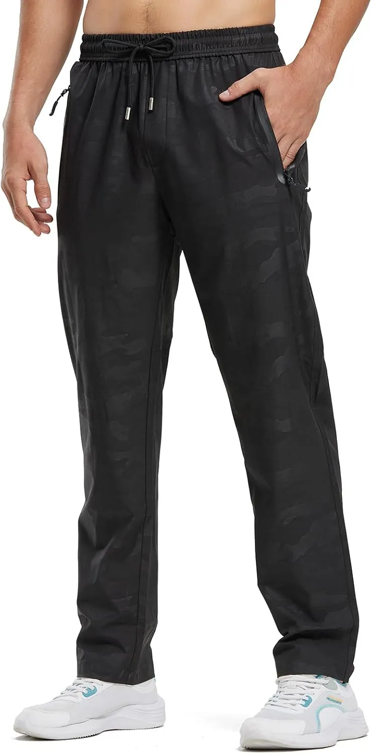 Rdruko Men's Casual Pants Lightweight Quick Dry Hiking Running Workout Outdoor Sports Sweat Pants