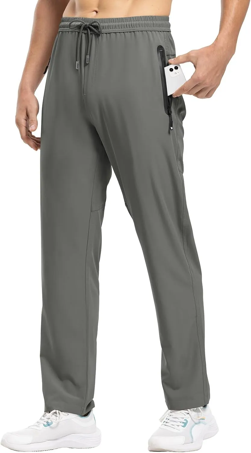 Rdruko Men's Casual Pants Lightweight Quick Dry Hiking Running Workout Outdoor Sports Sweat Pants