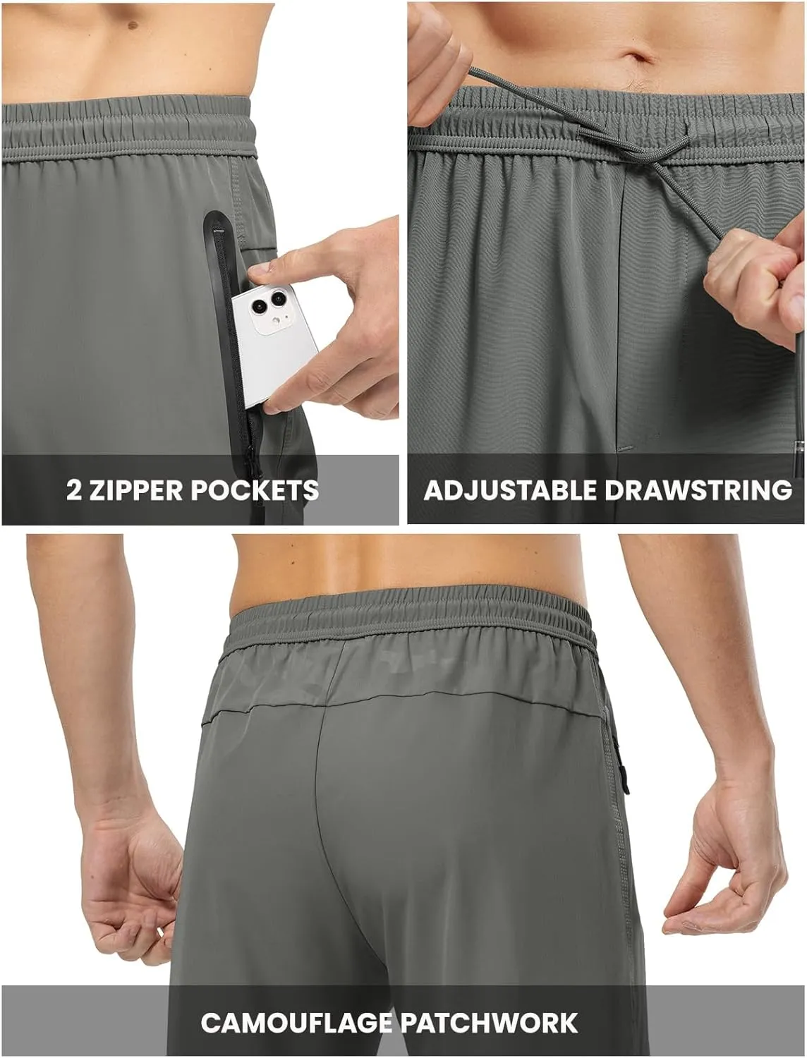 Rdruko Men's Casual Pants Lightweight Quick Dry Hiking Running Workout Outdoor Sports Sweat Pants