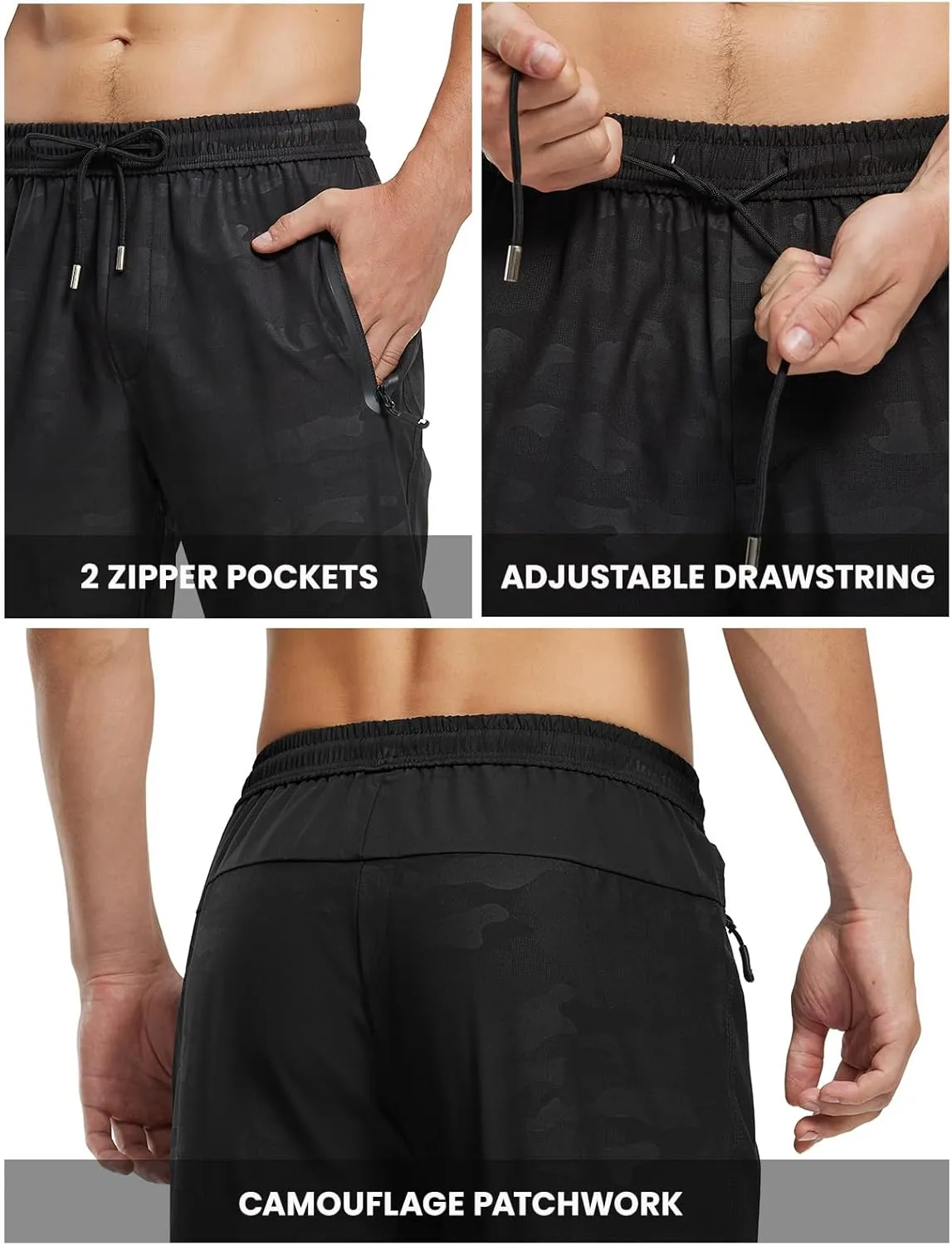 Rdruko Men's Casual Pants Lightweight Quick Dry Hiking Running Workout Outdoor Sports Sweat Pants