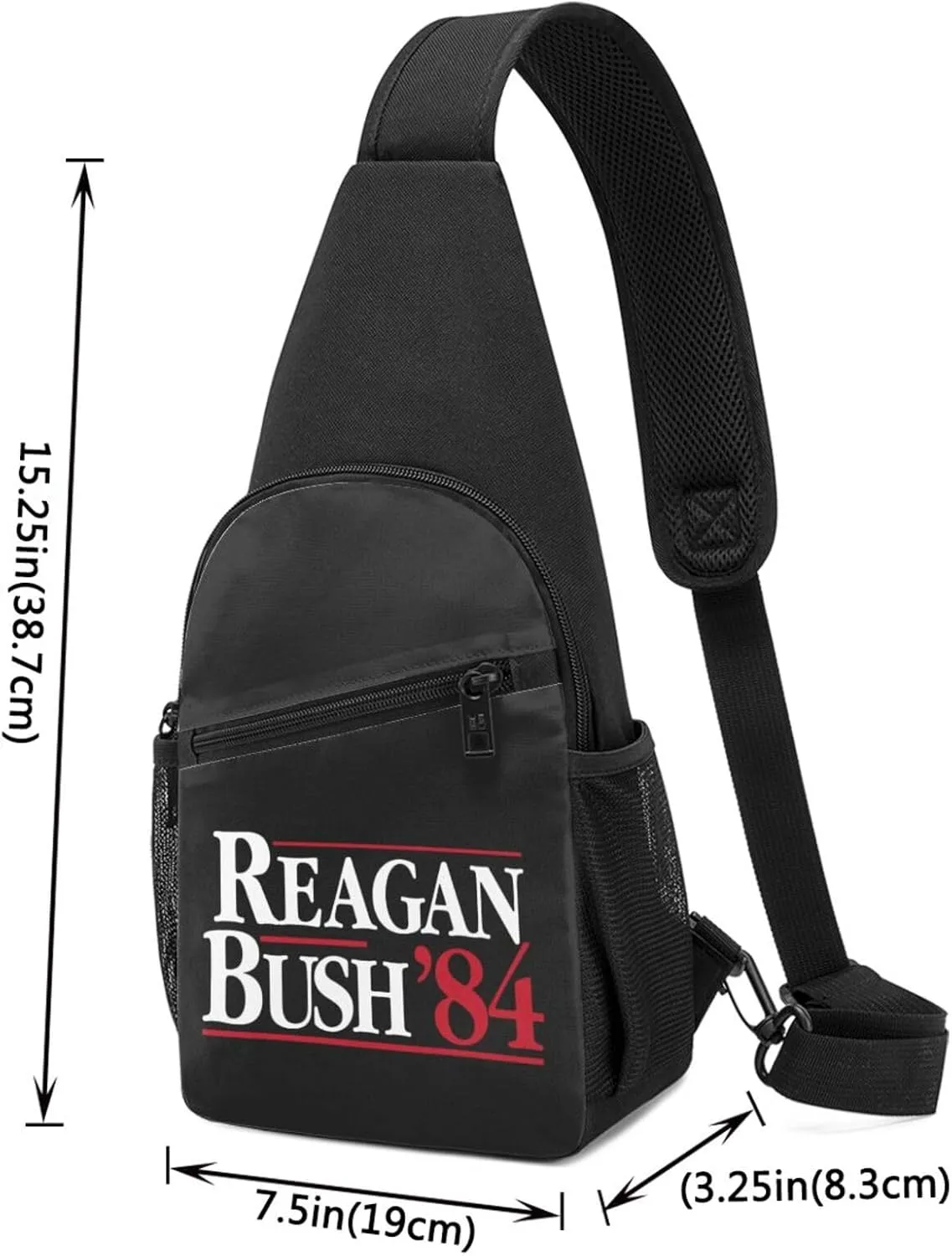 Reagan Bush 84 Sling Bag Crossbody Backpack Shoulder Casual Daypack Bags for Men Women