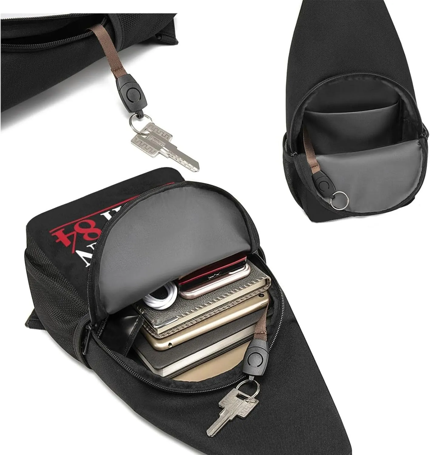Reagan Bush 84 Sling Bag Crossbody Backpack Shoulder Casual Daypack Bags for Men Women