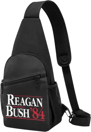 Reagan Bush 84 Sling Bag Crossbody Backpack Shoulder Casual Daypack Bags for Men Women