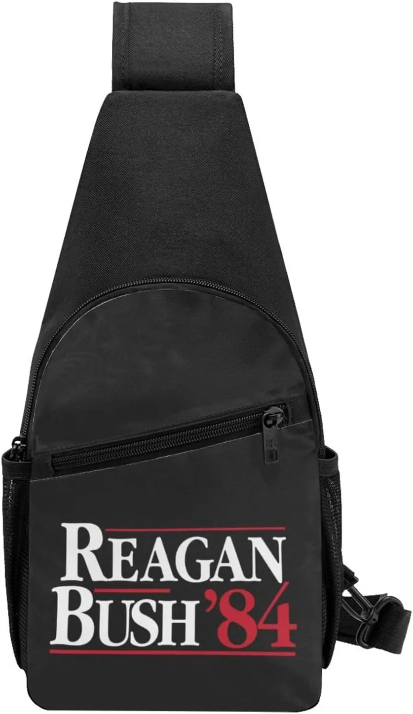 Reagan Bush 84 Sling Bag Crossbody Backpack Shoulder Casual Daypack Bags for Men Women