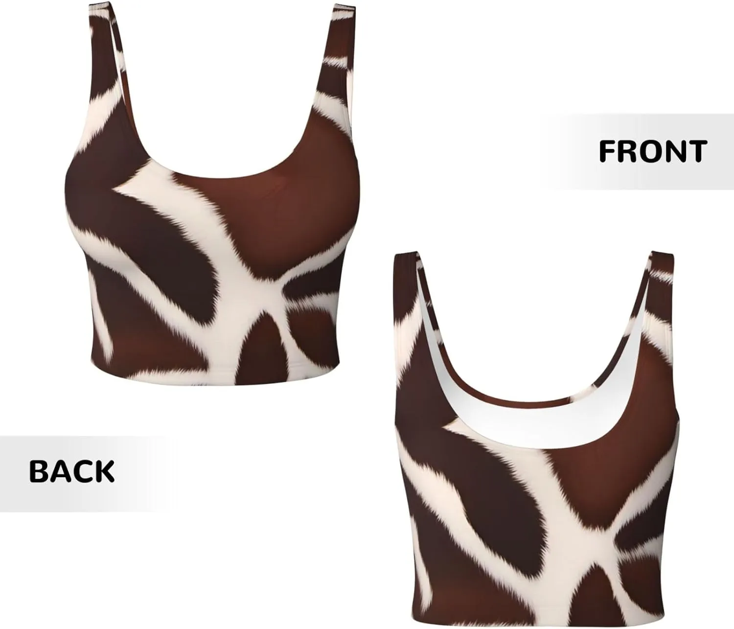 red Brown Cowhide Pattern Women's Sports Vest - Yoga Workout Fitness for Women Athletic Tank Tops