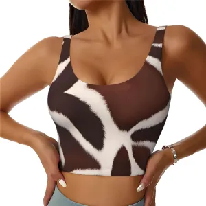 red Brown Cowhide Pattern Women's Sports Vest - Yoga Workout Fitness for Women Athletic Tank Tops