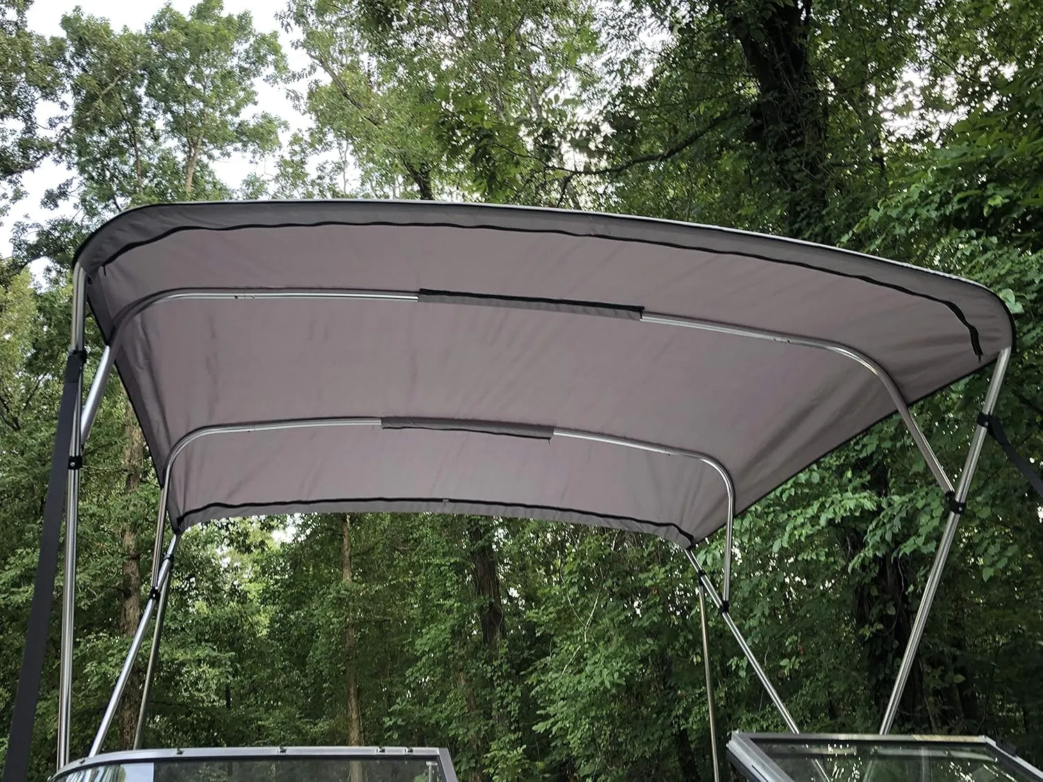 Replacement Bimini Top Canvas with Boot, Grey, 9' Long x 8.5' Wide, 16oz, 4 Bow, fits 97-103" Wide