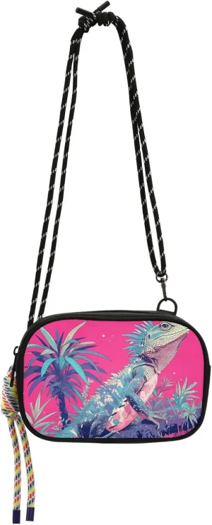 Reptile Peach Tropical Style Cross Body Purse Mens Waterproof with Adjustable Strap Cell Phone Bag Take a walk
