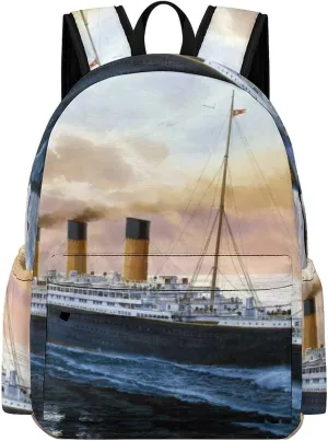Retro Titanic Famous Old Historic Travel Backpack Lightweight 16.5 Inch Computer Laptop Bag Casual Daypack for Men Women